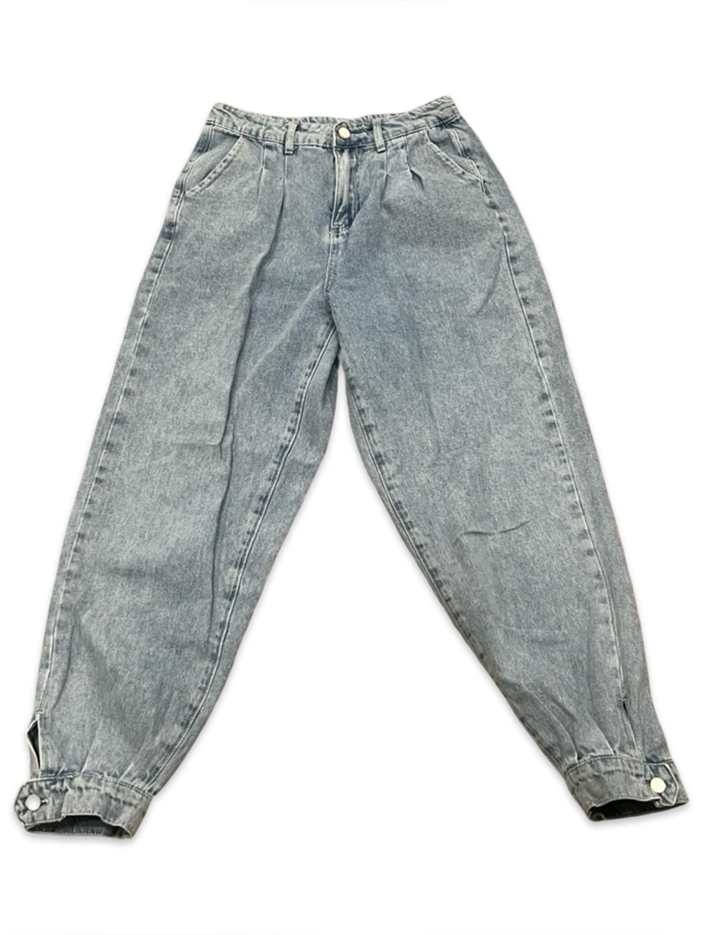 Balloon Light Washed Blue Jeans for Women - Relaxed Fit XS - Picture 2 of 6